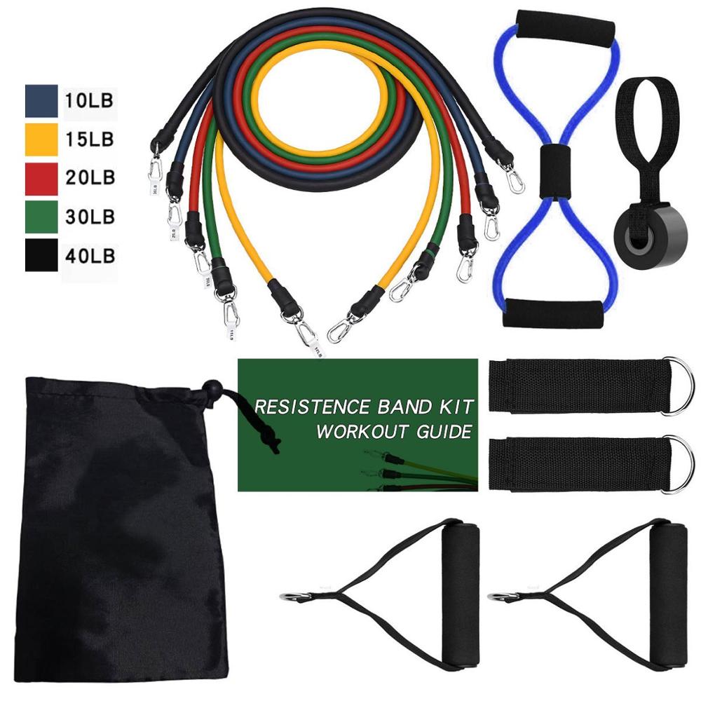Pro 16Pcs Resistance Bands Set Yoga Exercise Arm blaster arm trainer gym handle gym equipement Fitness Exercise   fitness bands