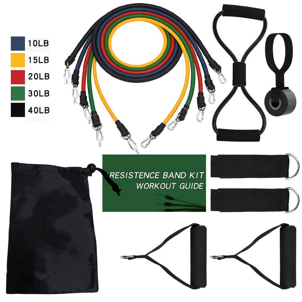 Pro 16Pcs Resistance Bands Set Yoga Exercise Arm blaster arm trainer gym handle gym equipement Fitness Exercise   fitness bands