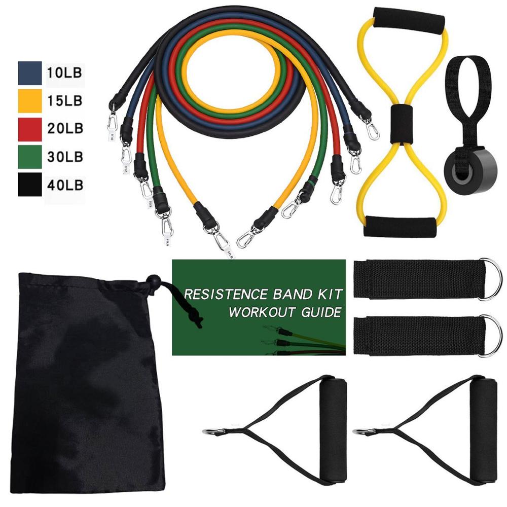 Pro 16Pcs Resistance Bands Set Yoga Exercise Arm blaster arm trainer gym handle gym equipement Fitness Exercise   fitness bands